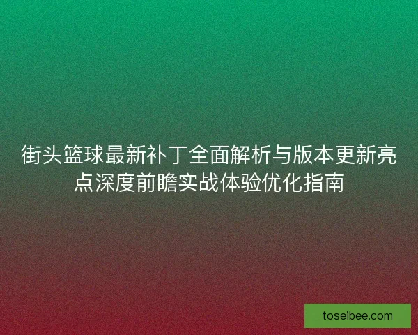 街头篮球最新补丁全面解析与版本更新亮点深度前瞻实战体验优化指南